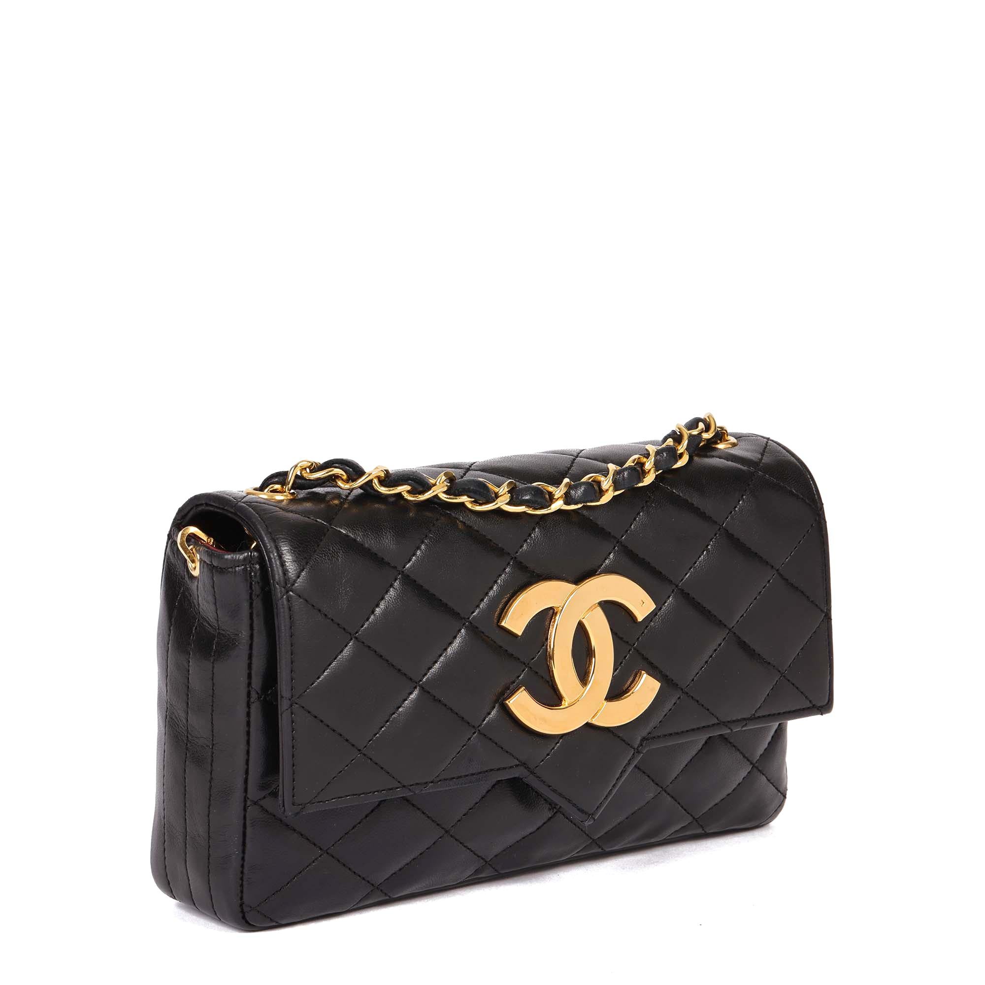 CHANEL
Black Quilted Lambskin Vintage XL Small Classic Single Flap Bag

Serial Number: 0852810
Age (Circa): 1988
Accompanied By: Chanel Dust Bag
Authenticity Details: Serial Sticker (Made in France)
Gender: Ladies
Type: Shoulder, Crossbody

Colour: