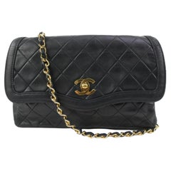 Chanel Black Quilted Lambskin Wave Small Flap Gold Chain  31ck311s