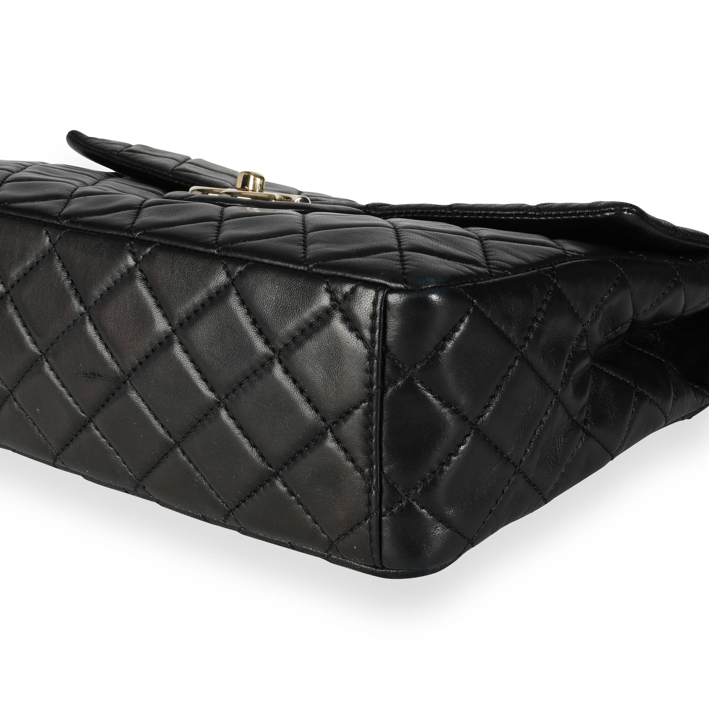 chanel lambskin quilted xl jumbo single flap black