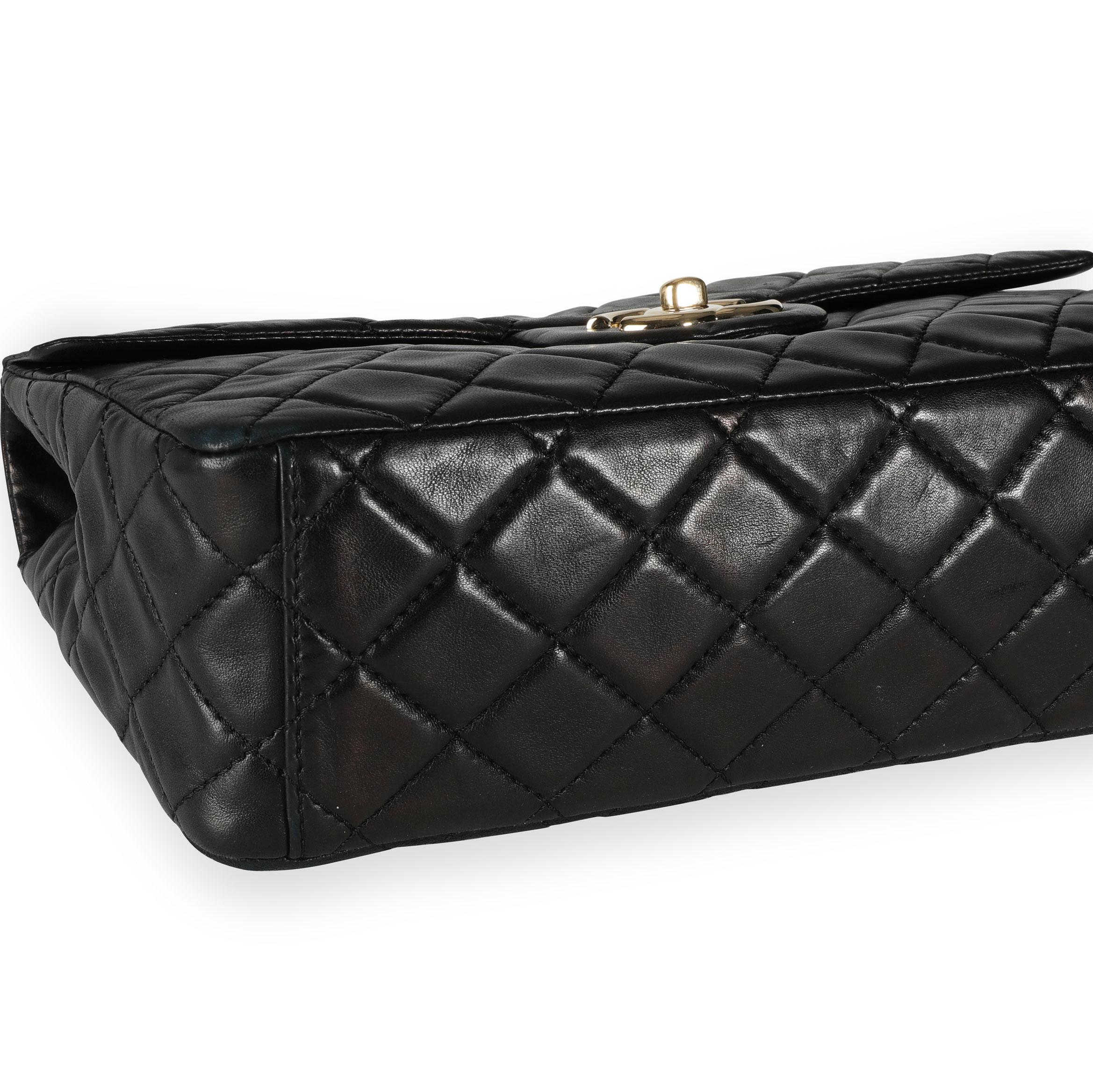 Women's Chanel Black Quilted Lambskin XL Jumbo Single Flap Bag