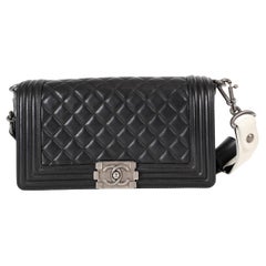 CHANEL black quilted leather 12A BOMBAY BOY MEDIUM Shoulder Bag