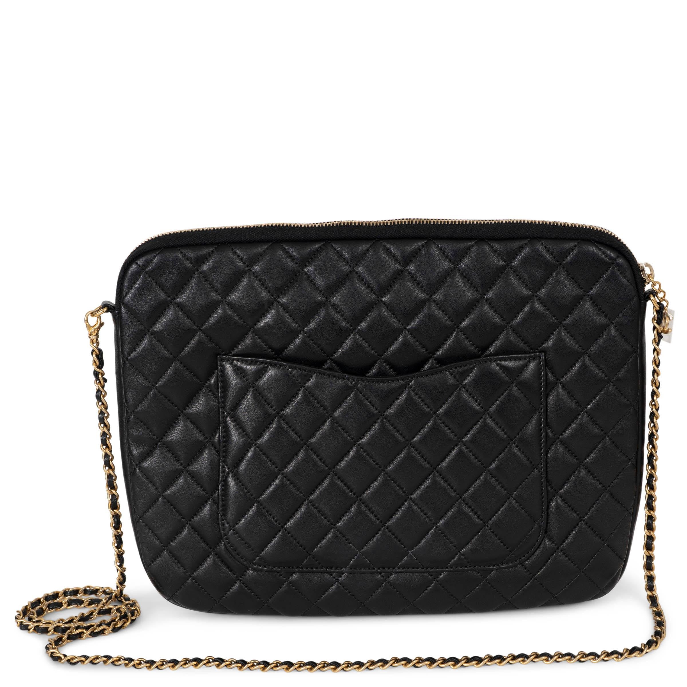 Noir CHANEL noir cuir matelassé 16K GIRL CHANEL SMALL Pochette Sac à bandoulière en vente