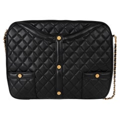 CHANEL noir cuir matelassé 16K GIRL CHANEL SMALL Pochette Sac à bandoulière