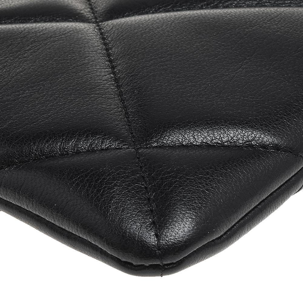 Women's Chanel Black Quilted Leather 19 Pouch