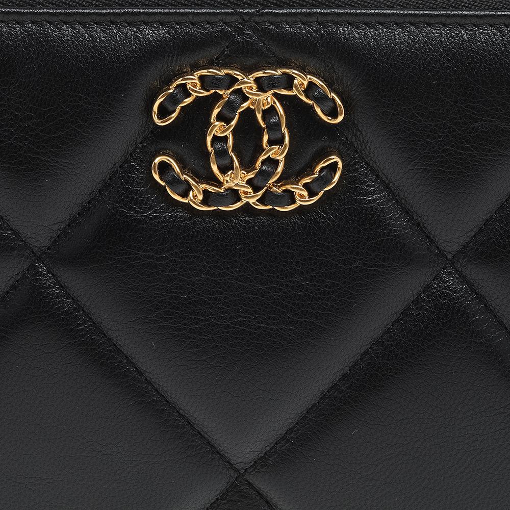 Chanel Black Quilted Leather 19 Pouch 1