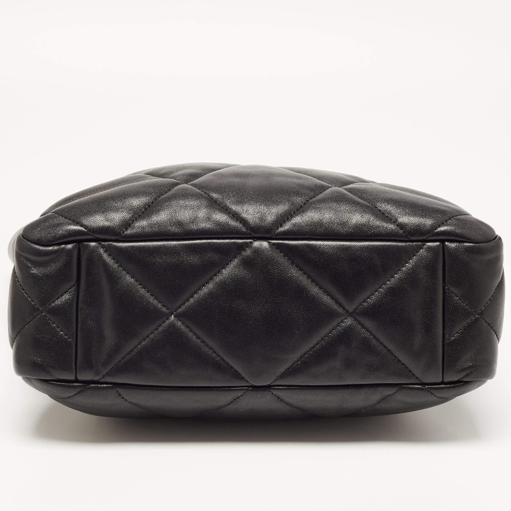 Chanel Black Quilted Leather 19 Shopper Tote 6