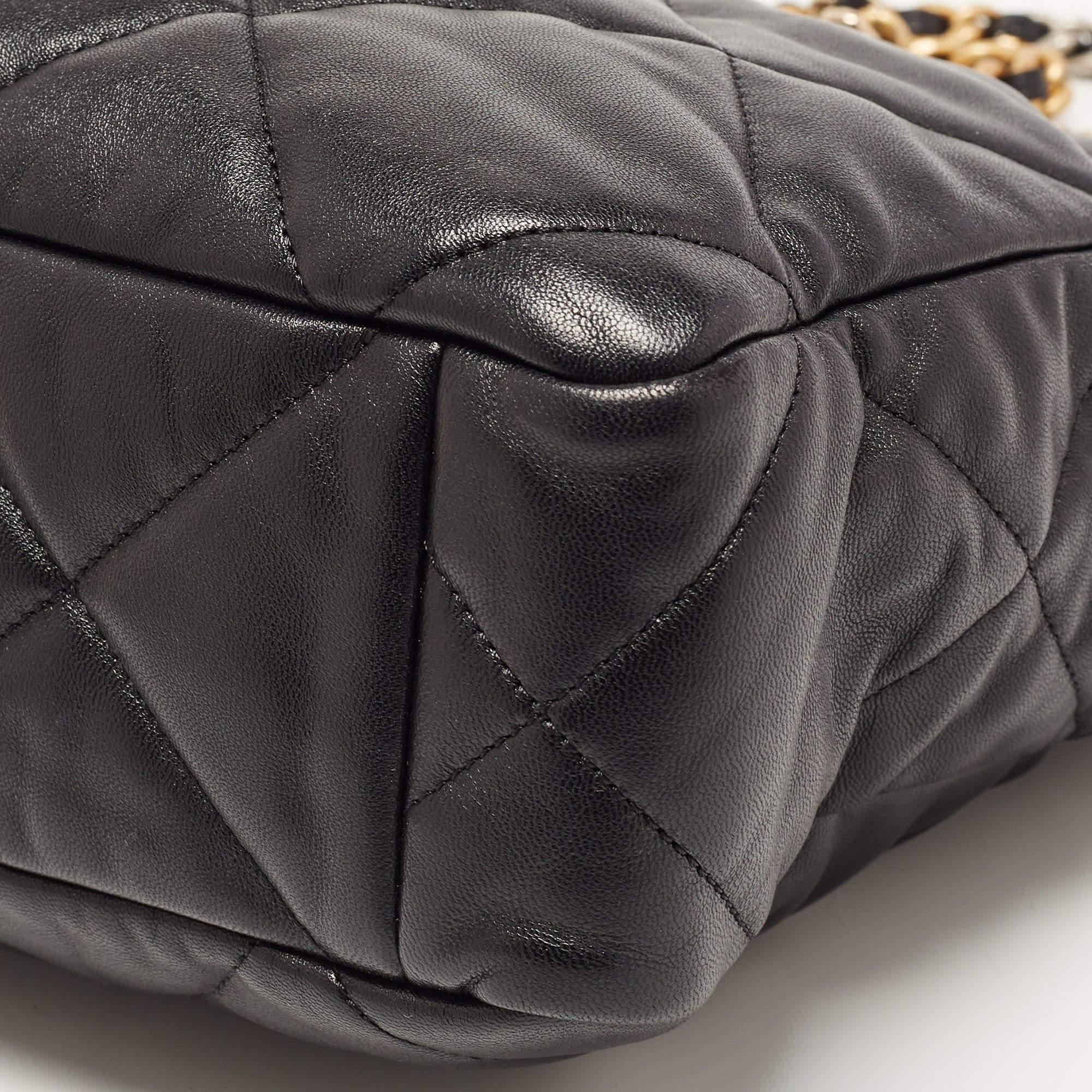 Chanel Black Quilted Leather 19 Shopper Tote 1