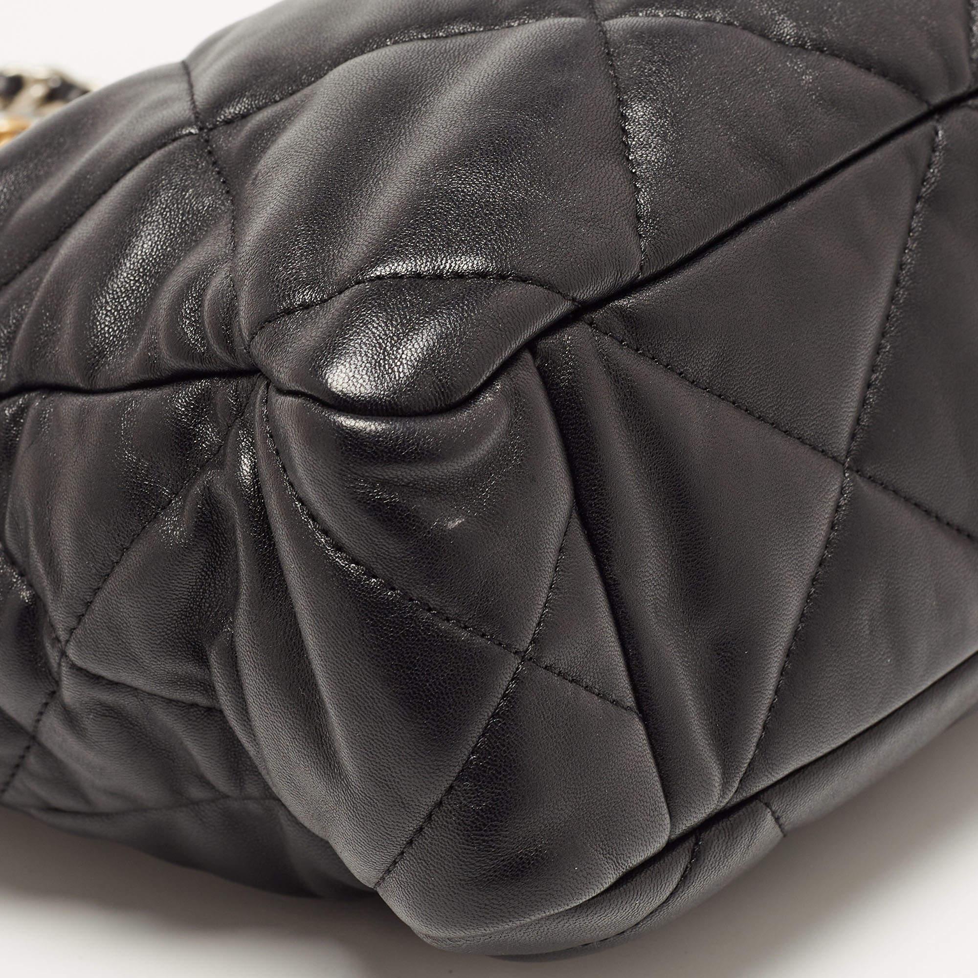 Chanel Black Quilted Leather 19 Shopper Tote 2
