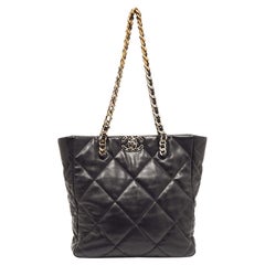 Chanel Black Quilted Leather 19 Shopper Tote
