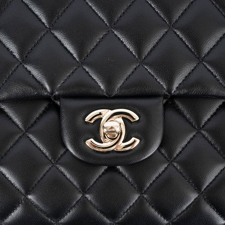 CHANEL black quilted leather 2020 20C FLAP Clutch Bag For Sale at