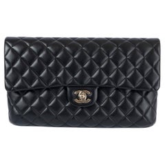 CHANEL black quilted leather 2020 20C FLAP Clutch Bag