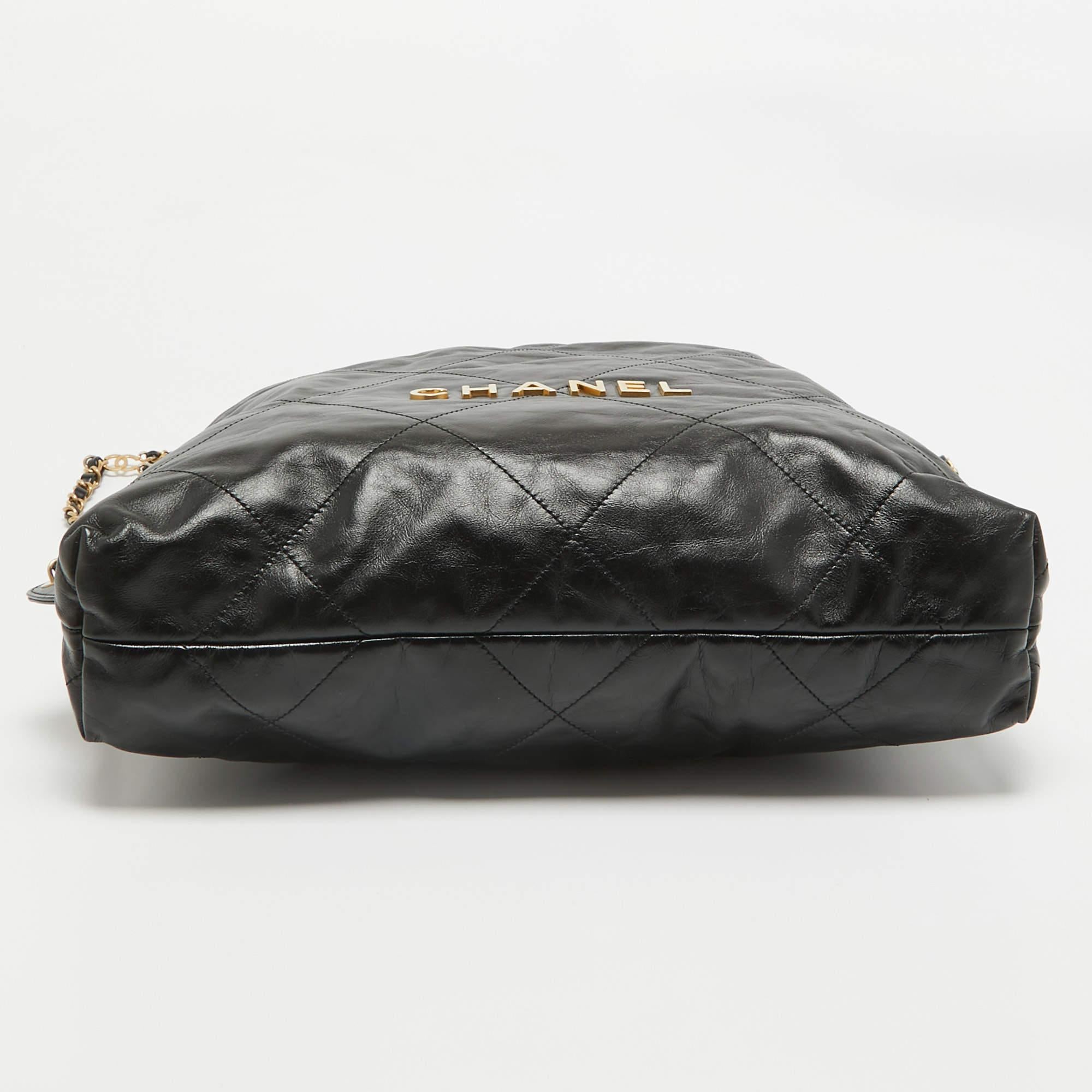 Chanel Black Quilted Leather 22 Backpack 2