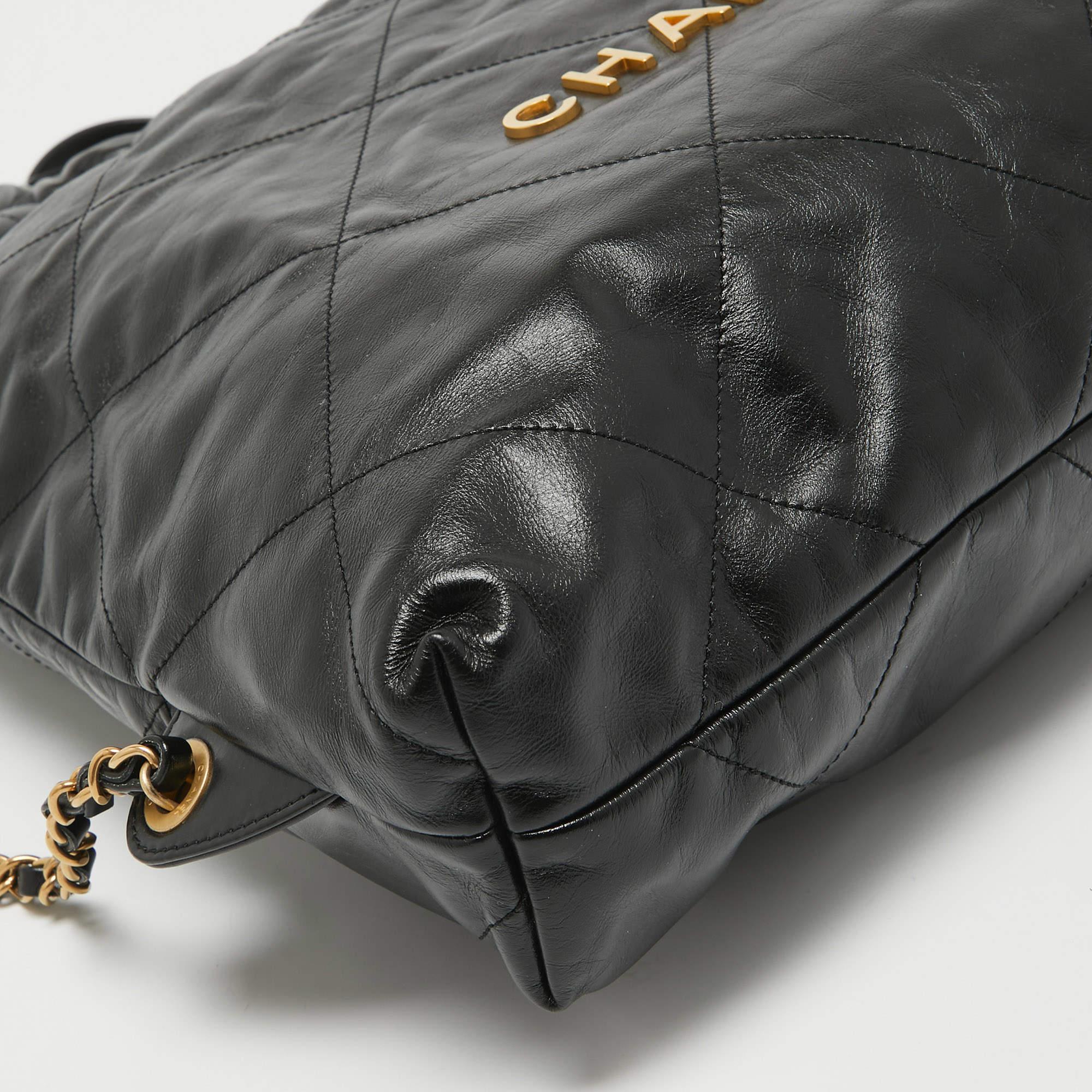 Chanel Black Quilted Leather 22 Backpack 5