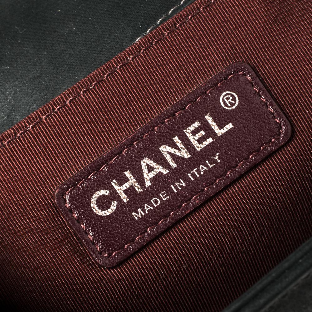 Chanel Black Quilted Leather and Nubuck Medium Wild Stitch Boy Flap Bag 4