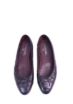 Chanel Black Quilted Leather Ballet Flats - EU 42