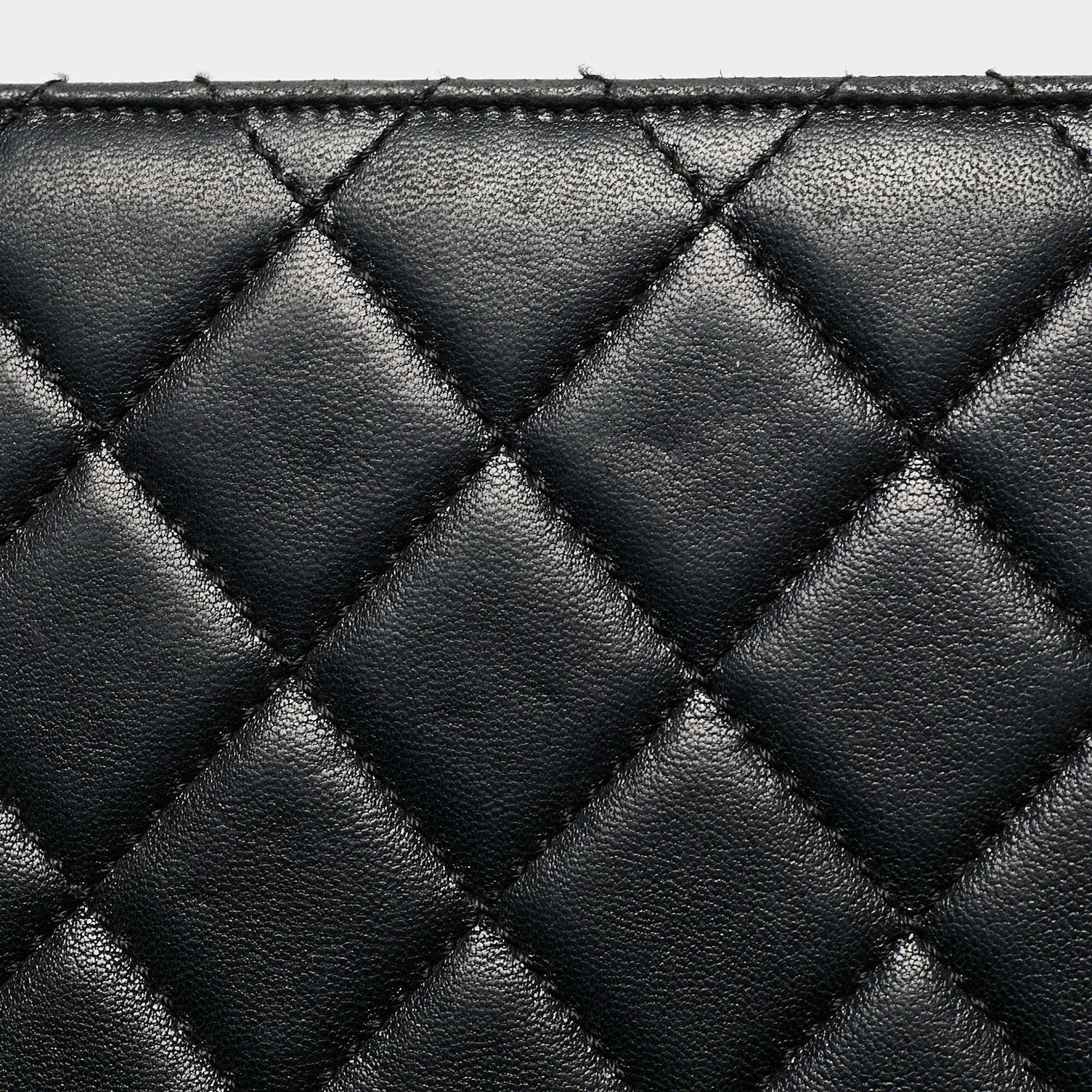 Chanel Black Quilted Leather Beauty Lock Flap Bag 7
