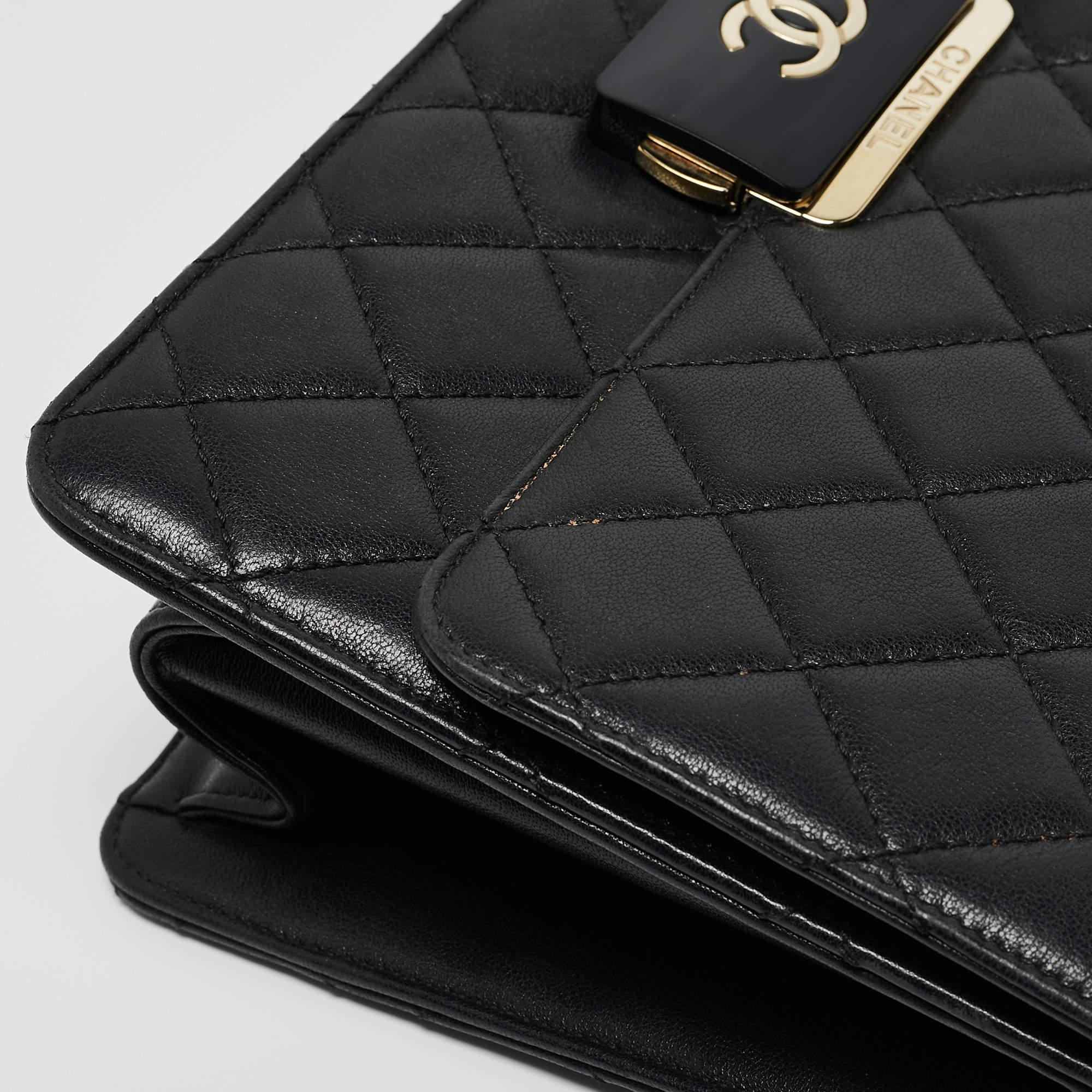 Chanel Black Quilted Leather Beauty Lock Flap Bag 11