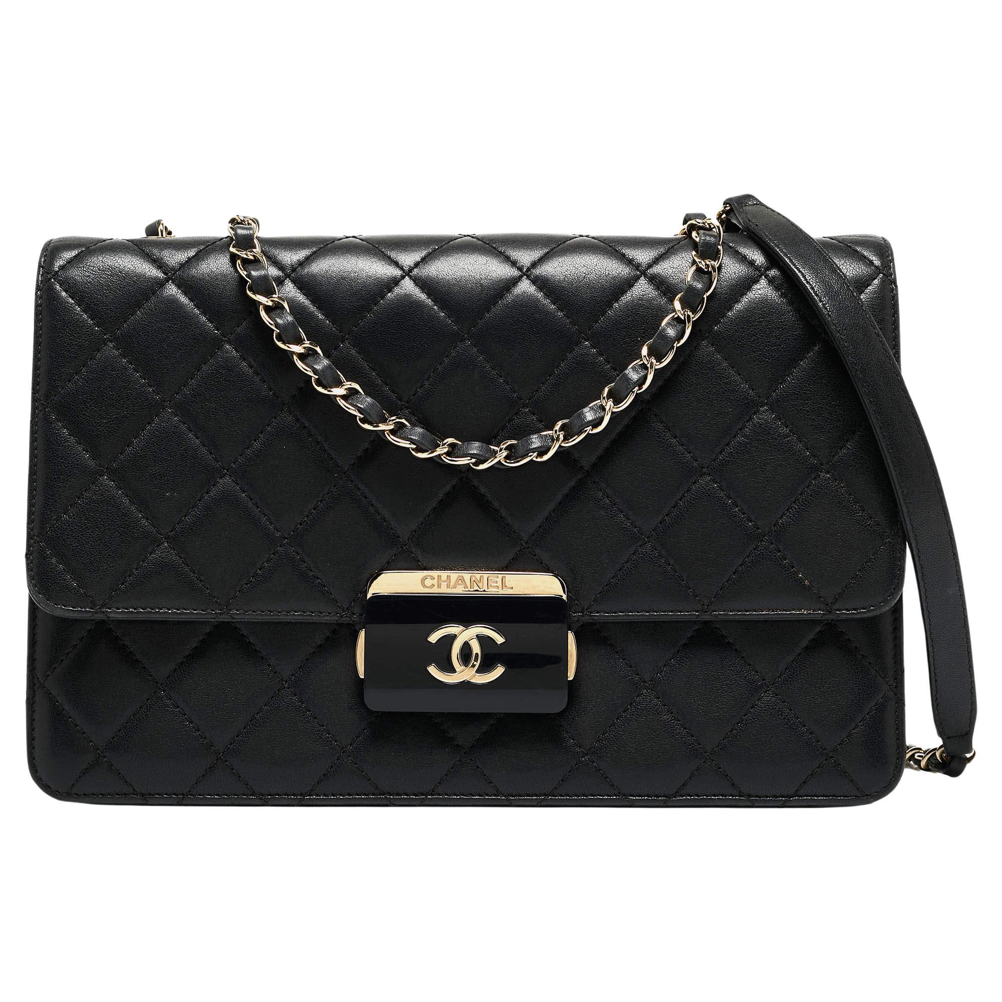 Chanel Black Quilted Leather Beauty Lock Flap Bag
