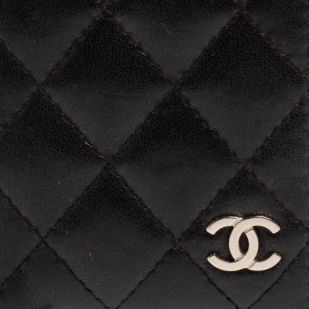 Chanel Black Quilted Leather Bifold Card Holder 5
