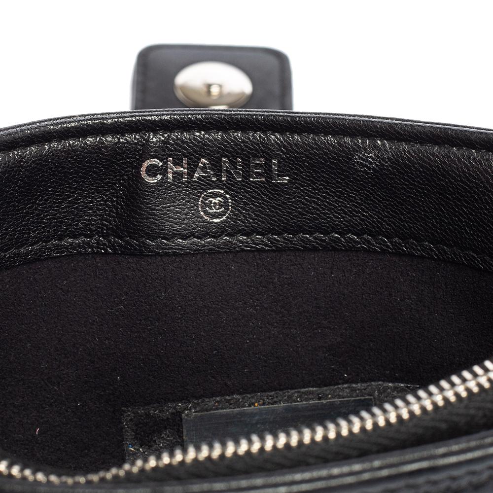 Chanel Black Quilted Leather Boy Phone Pouch 4