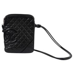 CHANEL black quilted leather CAMBON Crossbody Bag