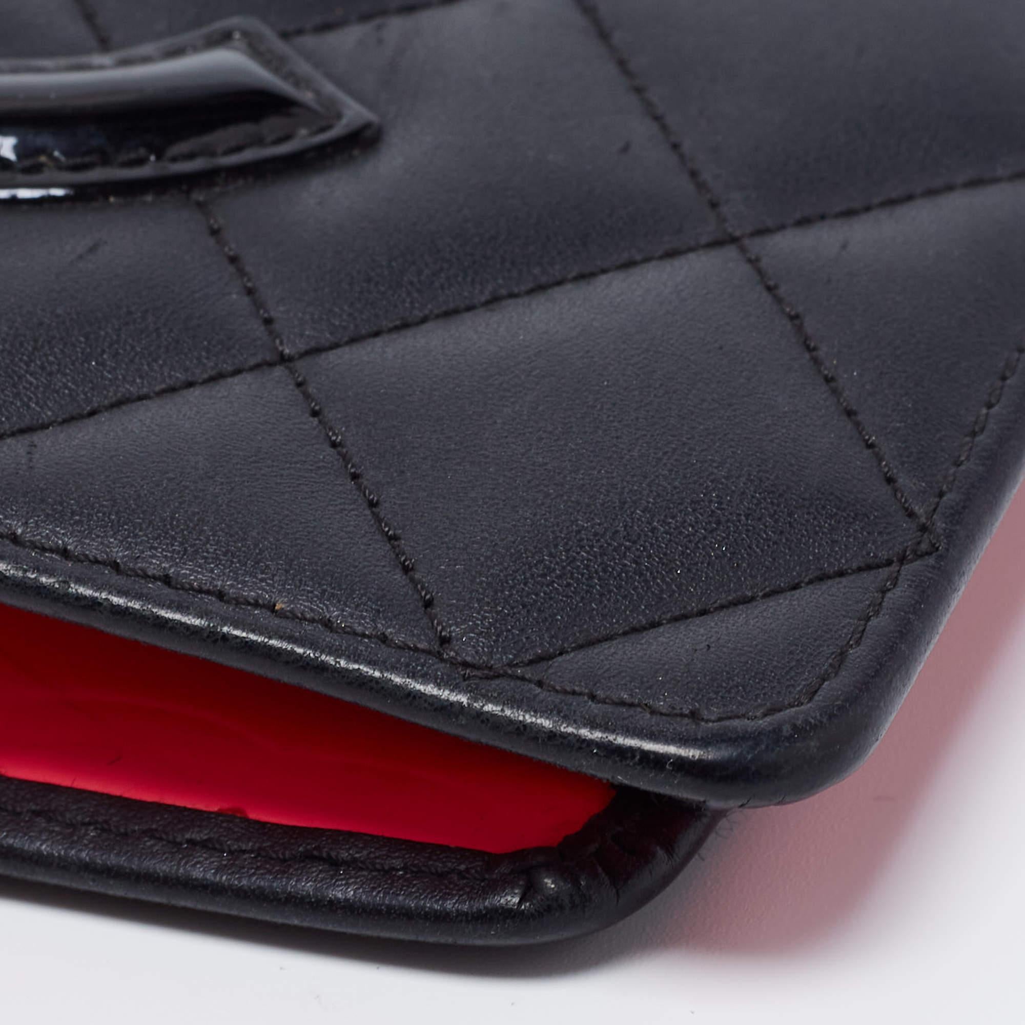 Chanel Black Quilted Leather Cambon Ligne Bifold Wallet 6
