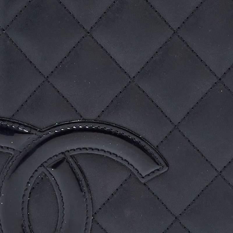 Chanel Black Quilted Leather Cambon Ligne Bifold Wallet 7