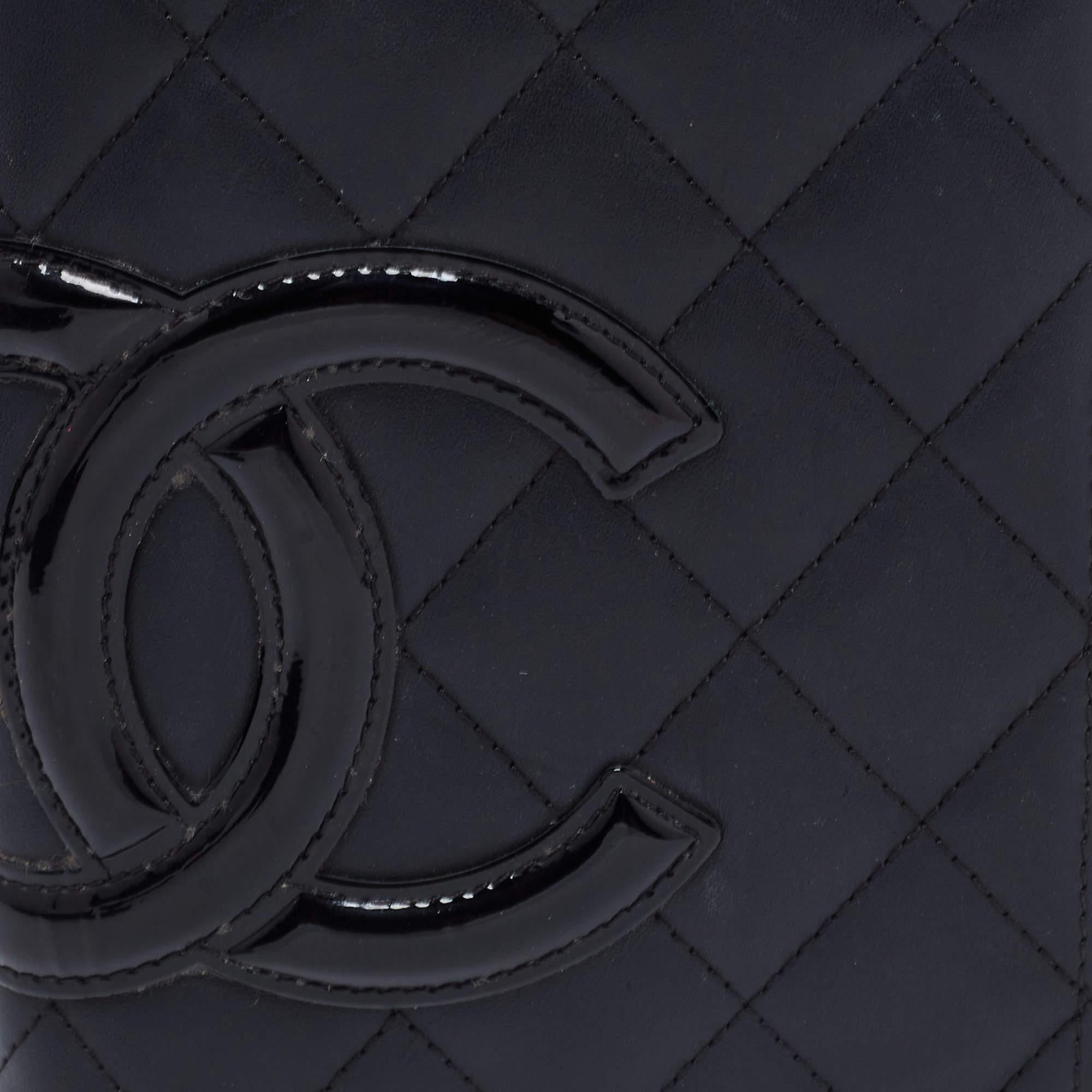 Chanel Black Quilted Leather Cambon Ligne Bifold Wallet 4