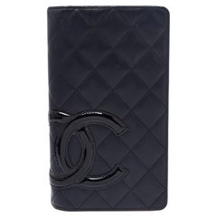 Chanel Black Quilted Leather Cambon Ligne Bifold Wallet