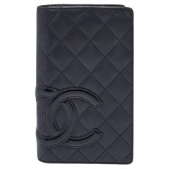 Used Chanel Black Quilted Leather Cambon Ligne Bifold Wallet