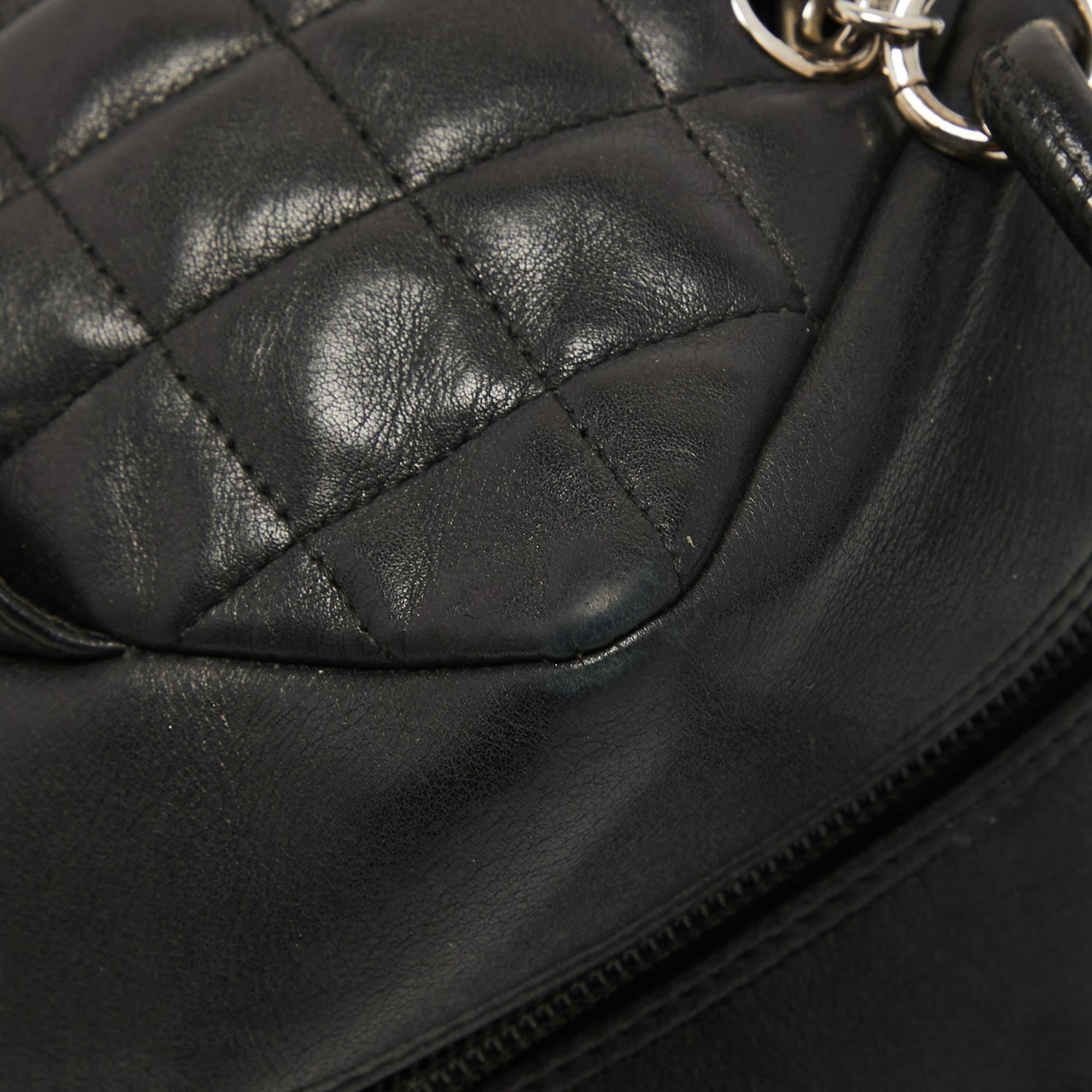 Chanel Black Quilted Leather Cambon Ligne Bowler Bag 10