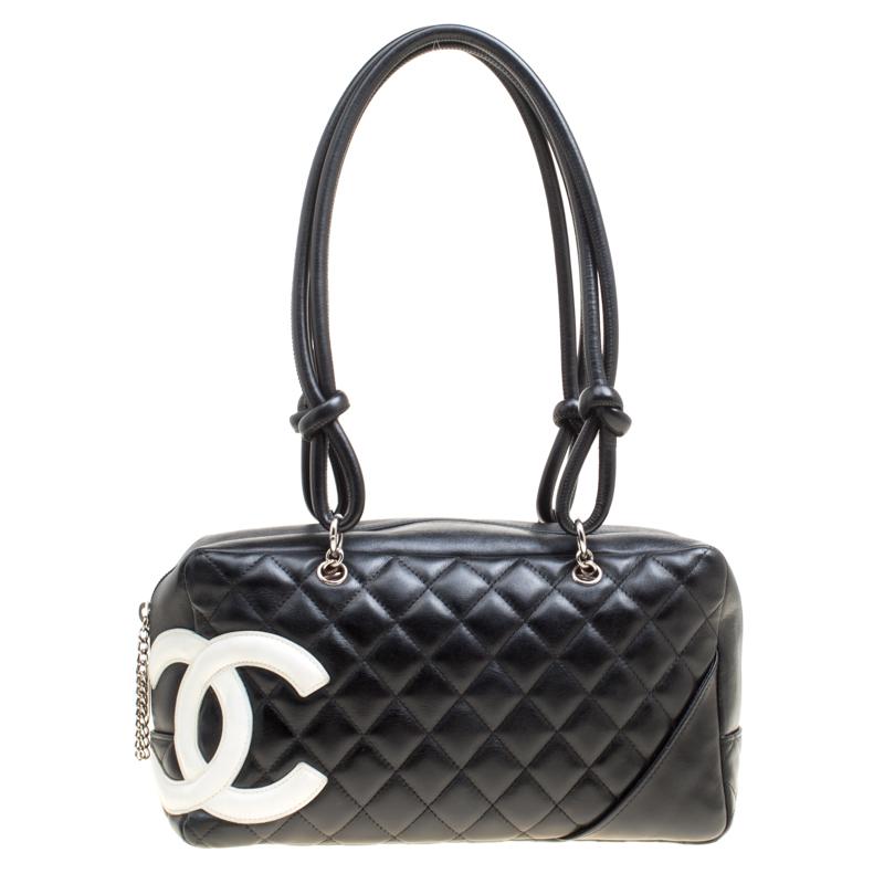 Chanel Black Quilted Leather Cambon Ligne Bowler Bag For Sale at 1stDibs
