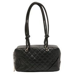 Chanel Pink/Black Quilted Leather Cambon Ligne Bowler Bag Chanel