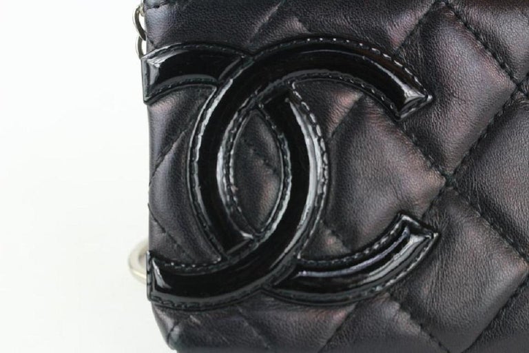 Chanel Black Quilted Leather Cambon Ligne Key Pouch Change Keychain 107c43  at 1stDibs