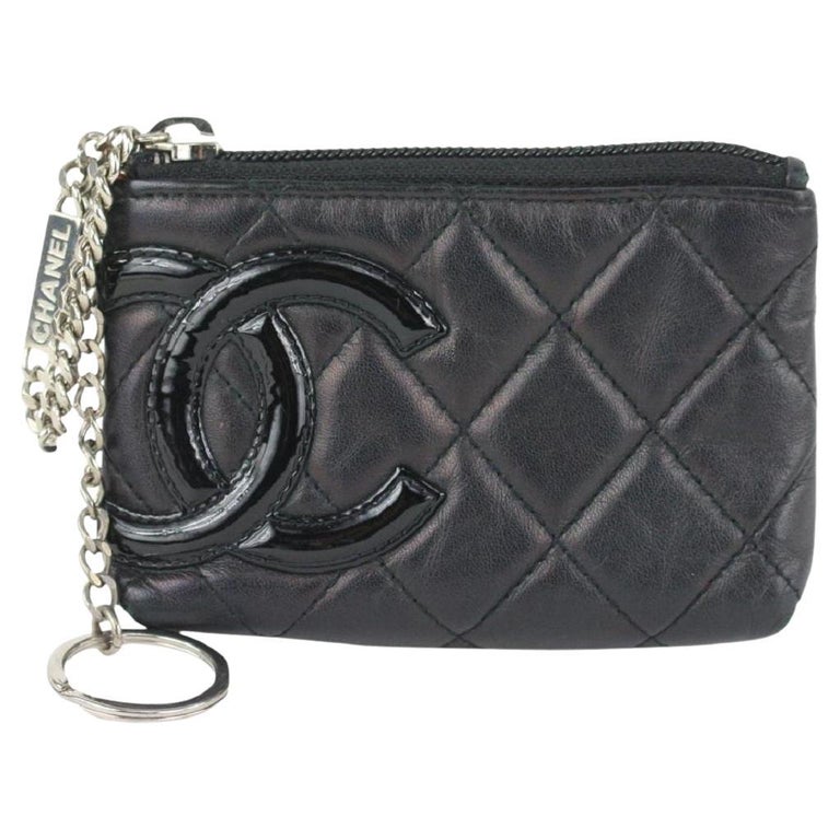 Chanel Black Quilted Leather Cambon Ligne Toiletry Case Cosmetic Pouch 112c4