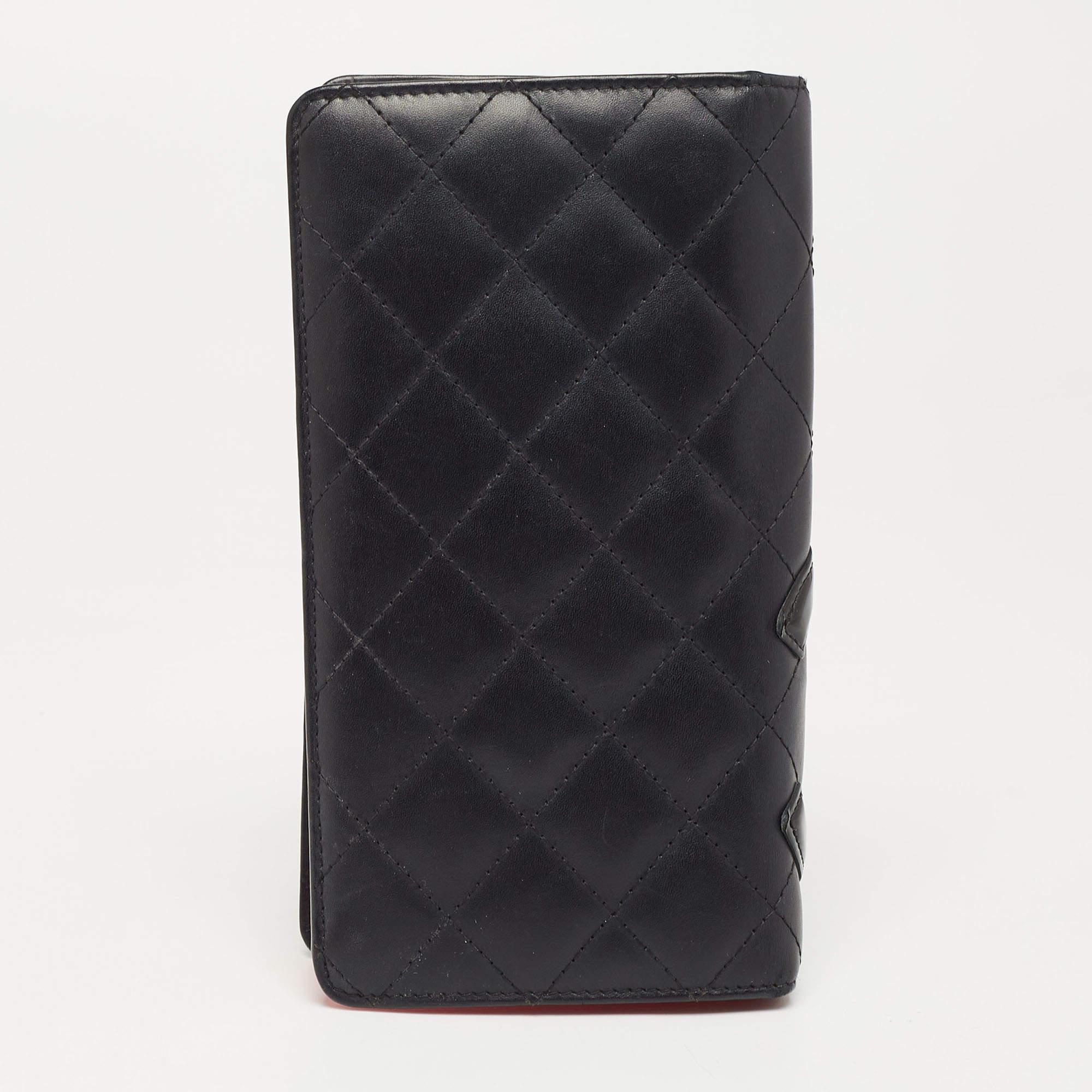 Chanel continues its history of delivering finely crafted accessories with this wallet. It has been crafted from black leather and shaped beautifully. The Cambon Ligne wallet has the CC logo on the exterior.

Includes: Original Dustbag, Authenticity