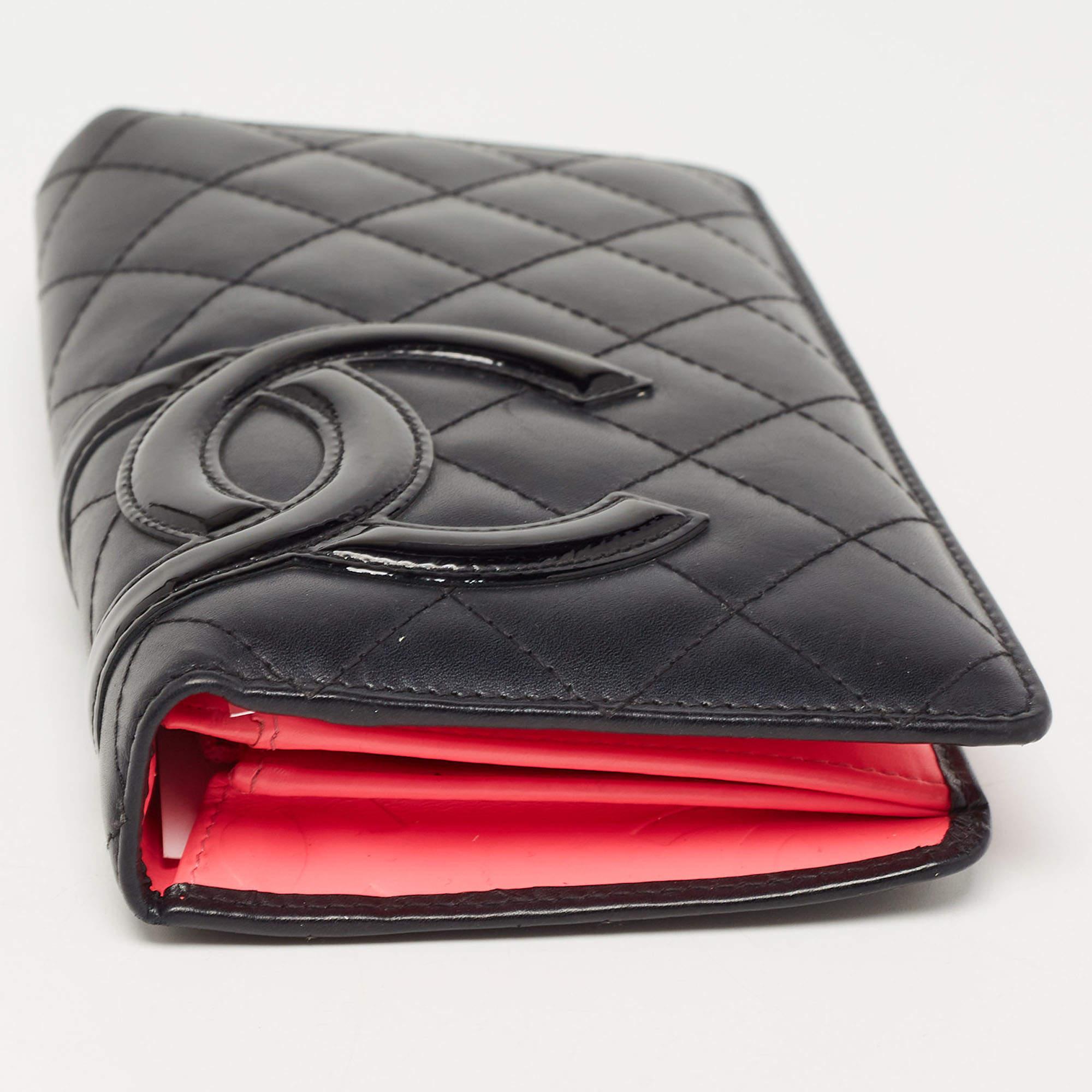 Chanel Black Quilted Leather Cambon Ligne Long Wallet For Sale 1