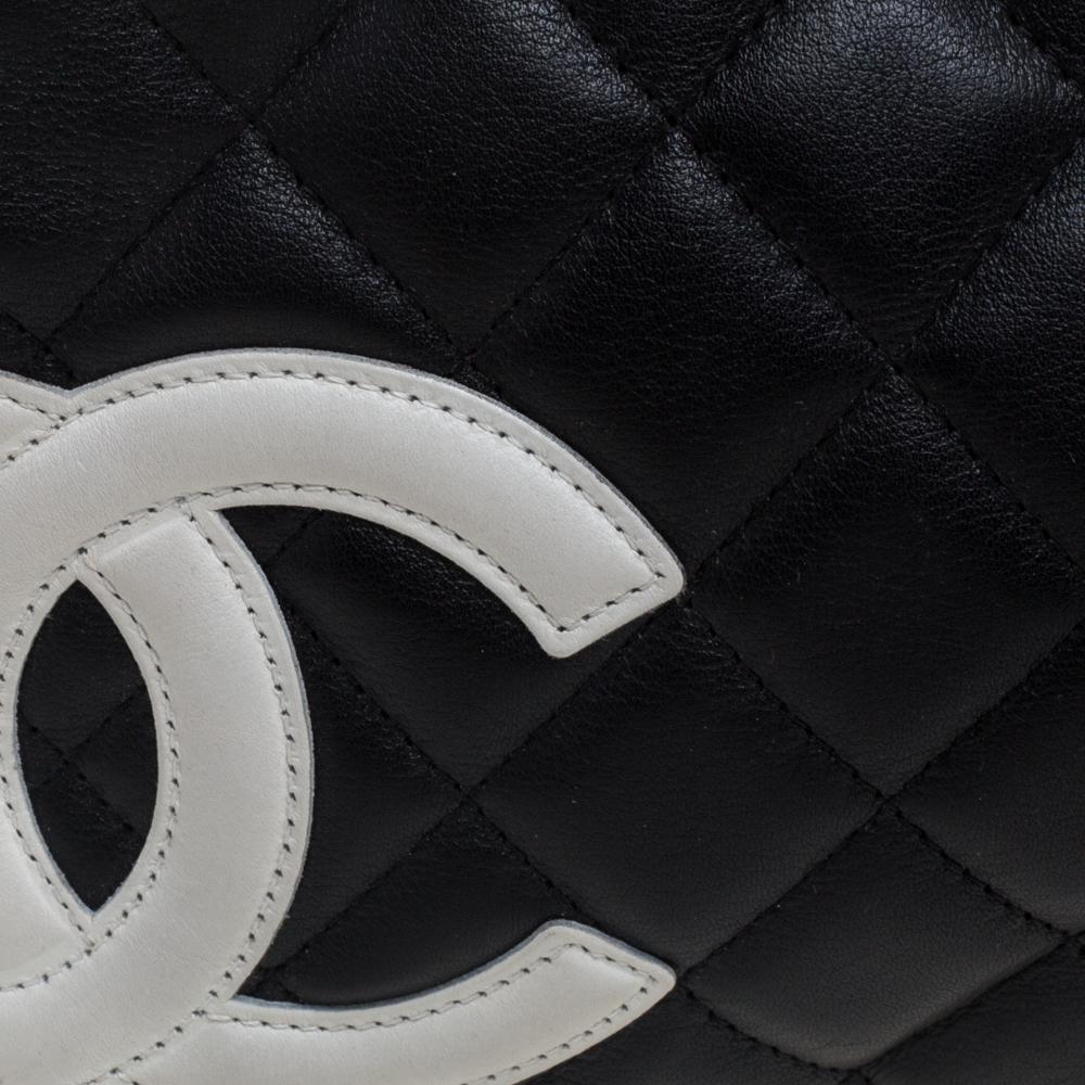Chanel Black Quilted Leather Cambon Ligne Pochette 1
