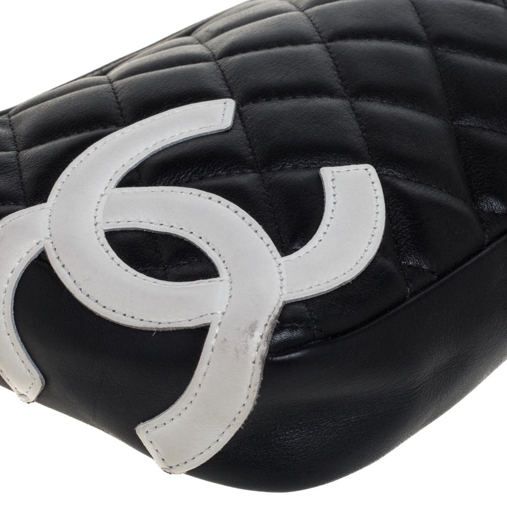 Chanel Black Quilted Leather Cambon Ligne Pochette 2