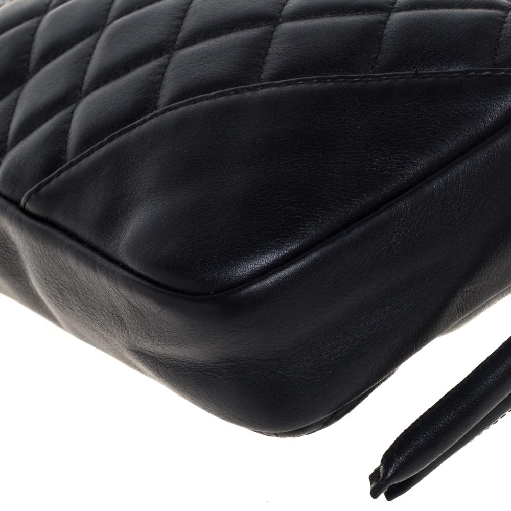 Chanel Black Quilted Leather Cambon Ligne Pochette 3