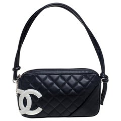 Chanel Black Quilted Leather Cambon Ligne Pochette