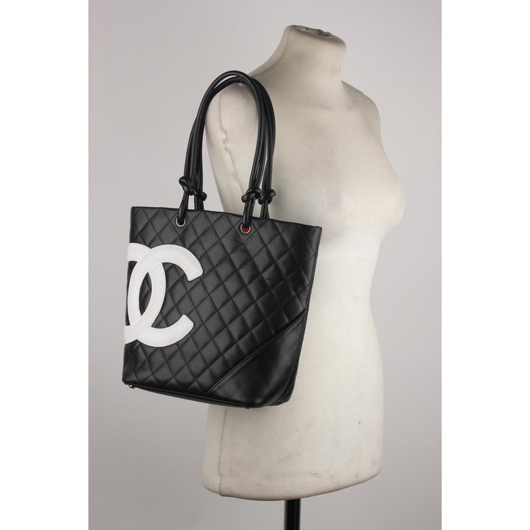 Chanel Black Quilted Leather Cambon Ligne Tote Bag For Sale at 1stDibs