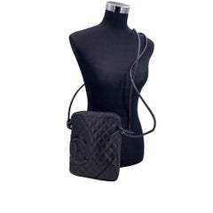 Chanel Black Quilted Leather Cambon Ligne Vertical Crossbody Bag