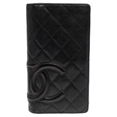 Chanel Black Quilted Leather Cambon Ligne Yen Long Wallet