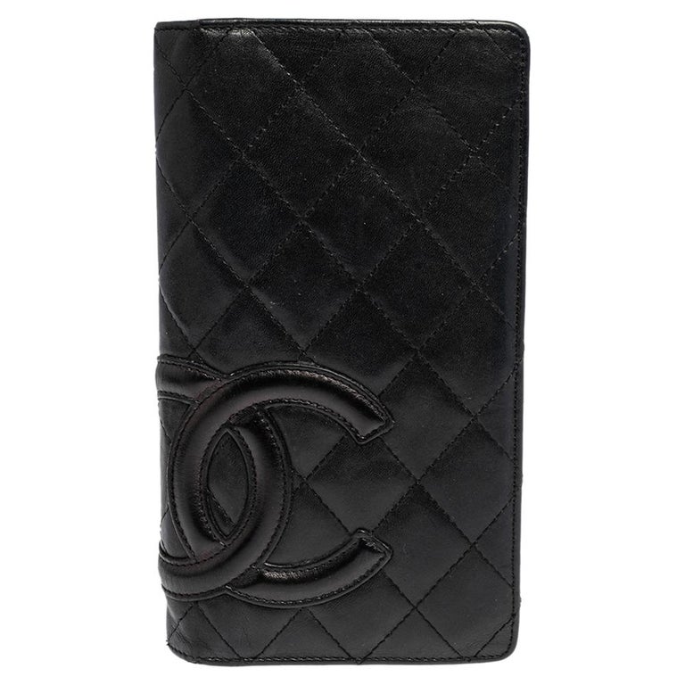 Chanel Black Quilted Leather Cambon Ligne Yen Long Wallet at 1stDibs