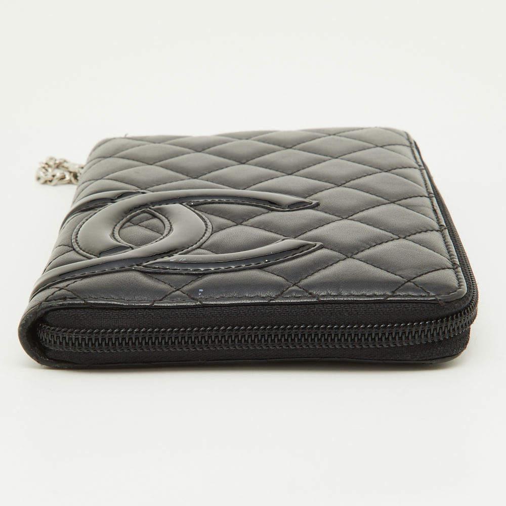 Chanel Black Quilted Leather Cambon Ligne Zippy Organizer Wallet 7