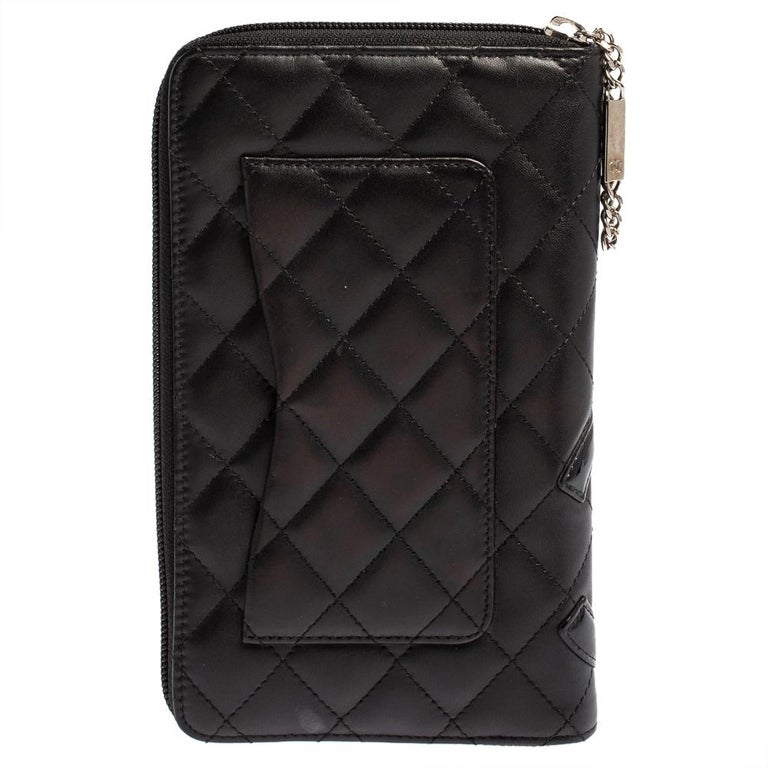 Chanel Black Quilted Leather Cambon Ligne Zippy Organizer Wallet at 1stDibs