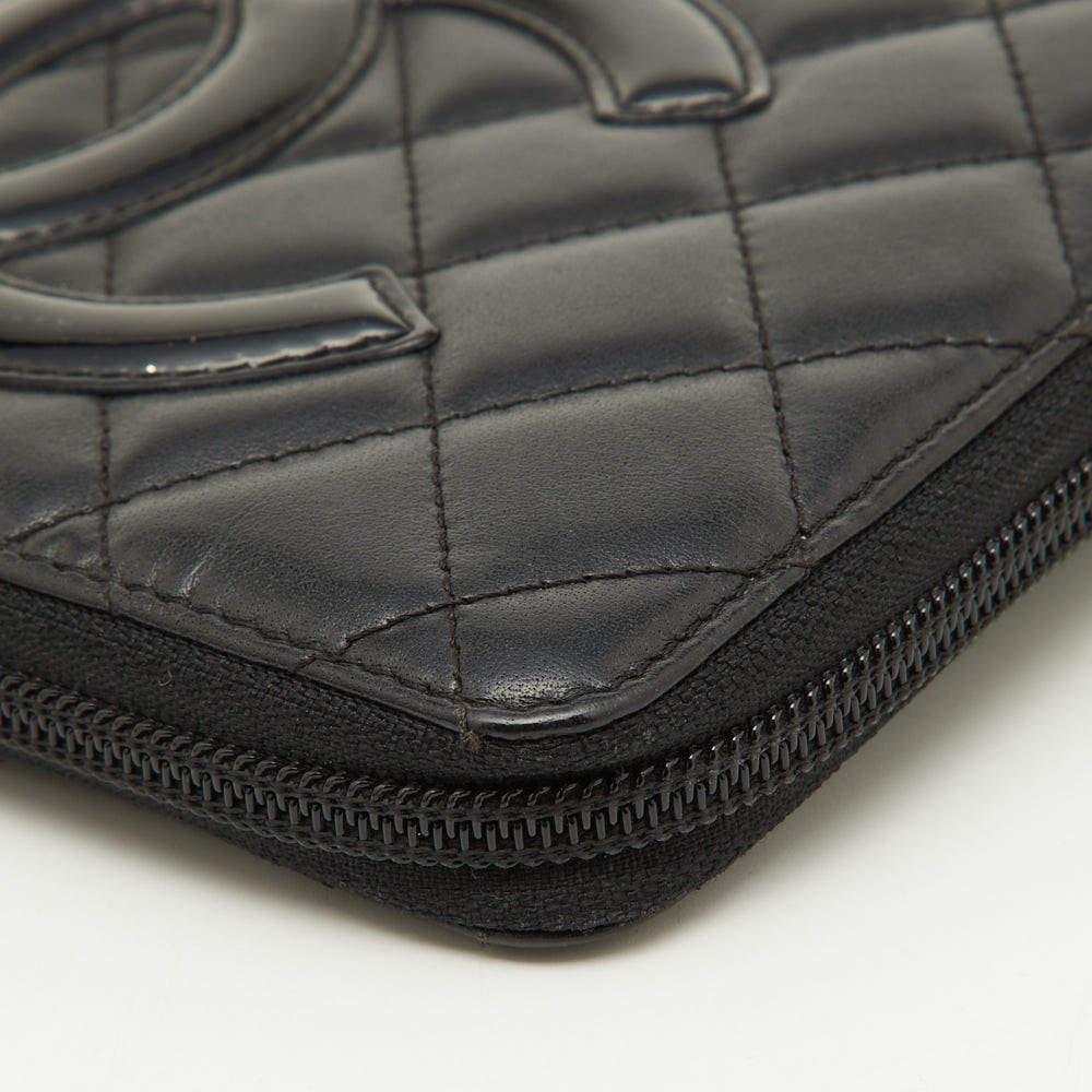 Chanel Black Quilted Leather Cambon Ligne Zippy Organizer Wallet 2