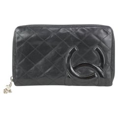 Chanel Black Quilted Leather Cambon Line Zippy Organizer Wallet  854616