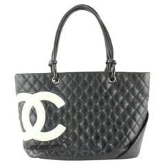 Chanel Black Quilted Leather Cambon Zip Tote Ligne 5CC1109